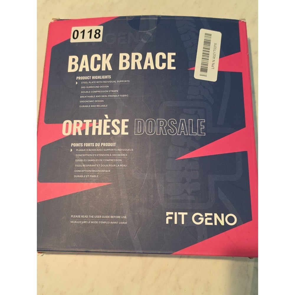 Fit Geno 2 In 1 Back Brace And Posture Corrector Size Medium Black.    0118